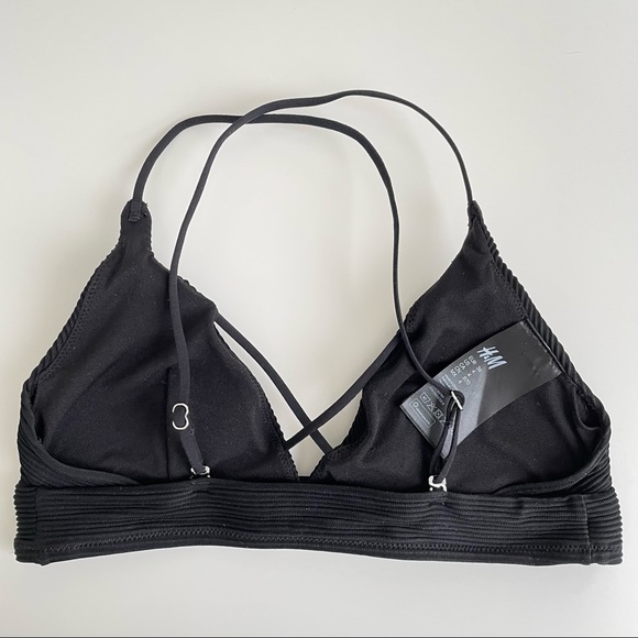 NWOT H&M Ribbed Strappy Triangle Bikini Top - Picture 3 of 5